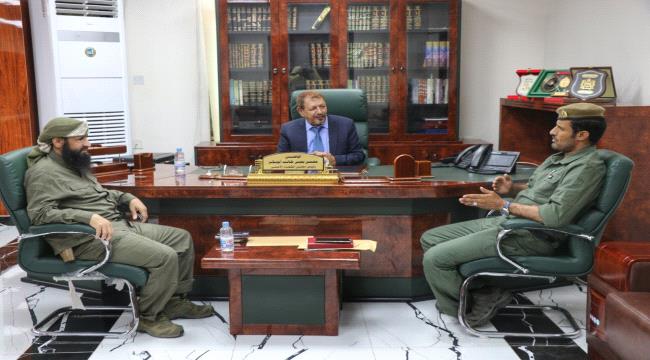
                     رئيس مجلس القضاء الأعلى يلتقي قائد وأركان قوات الحزام الأمني