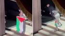 فشلوا في انتزاعه منه.. فنان يرفع علم فلسطين على مسرح دا.